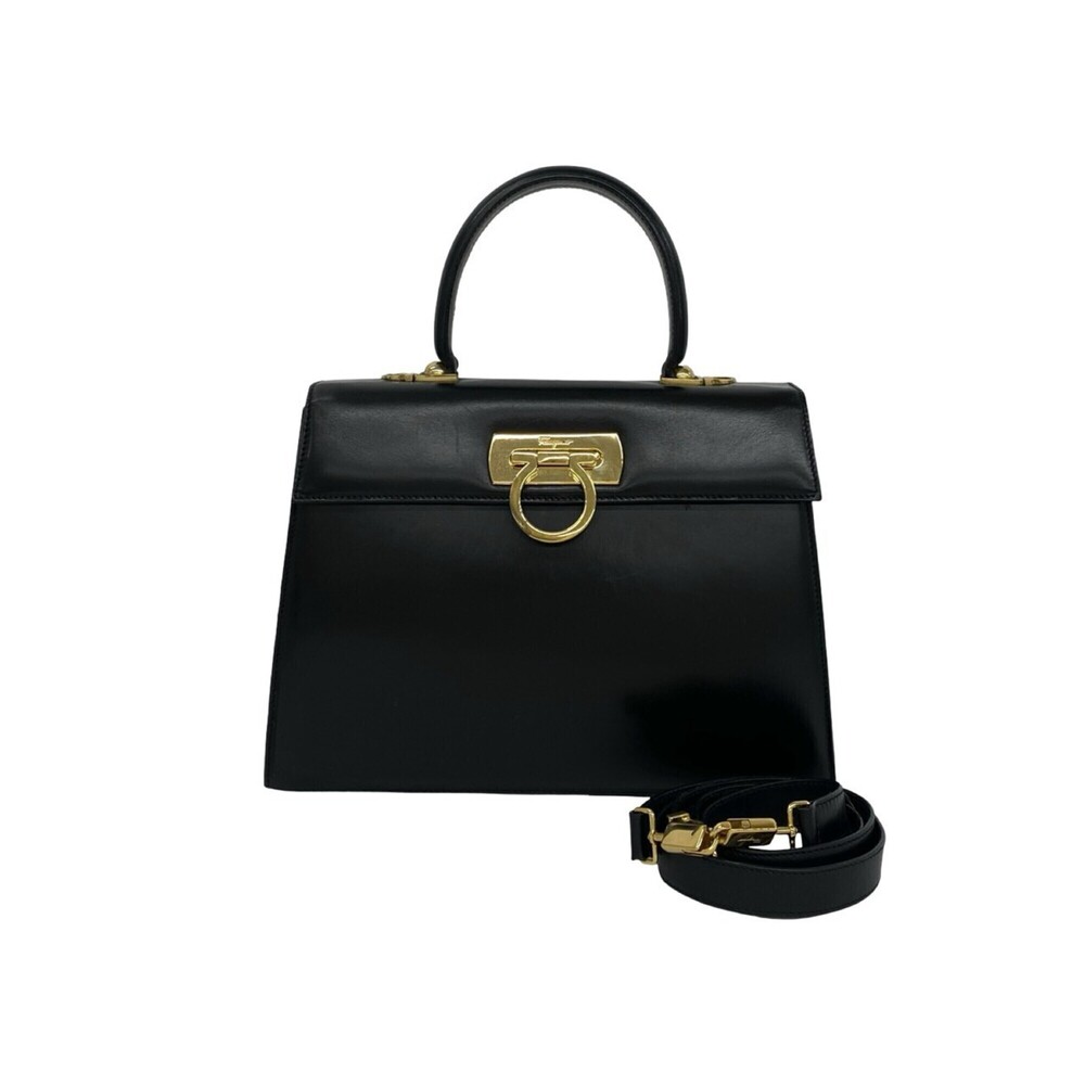 Salvatore Ferragamo Gancini logo hardware calf leather 2-way handbag/shoulder...